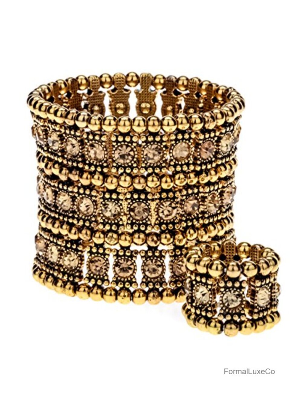 Multilayer Wide Stretch Cuff Bracelets Elastic Band Lead & Nickel Free